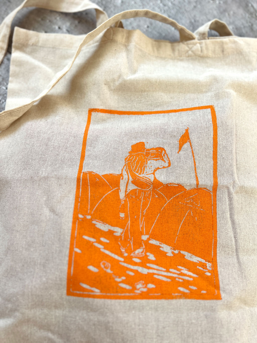 Orange Vibe - original håndtrykt mulepose