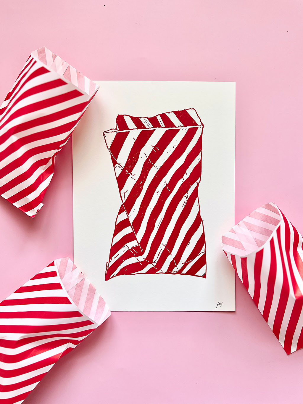 Den bolsjestribede slikpose A4