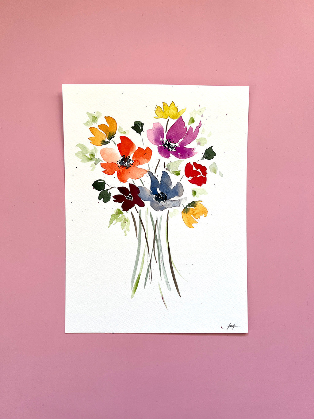 Løse sommerblomster - original 18x24 cm