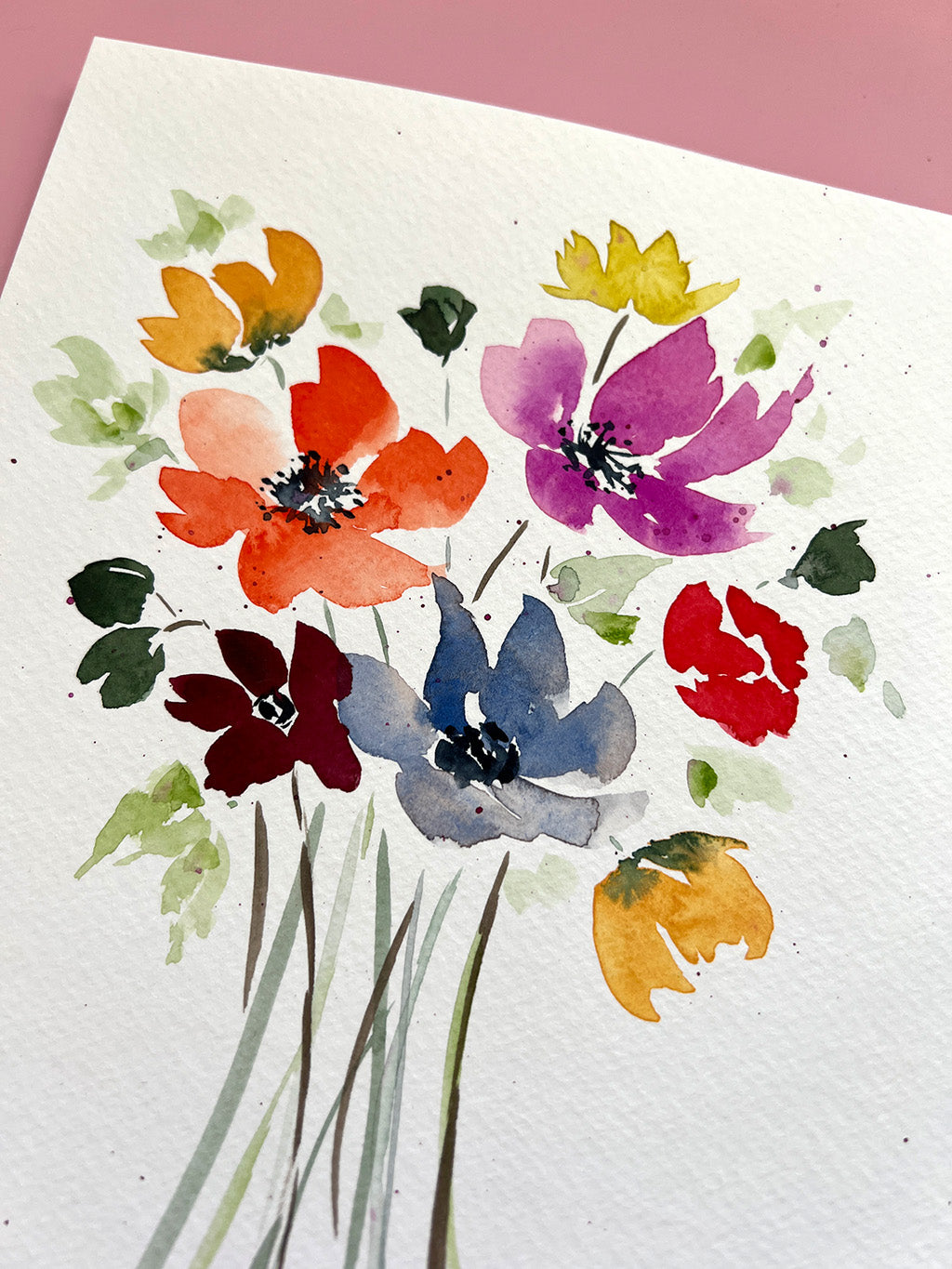 Løse sommerblomster - original 18x24 cm