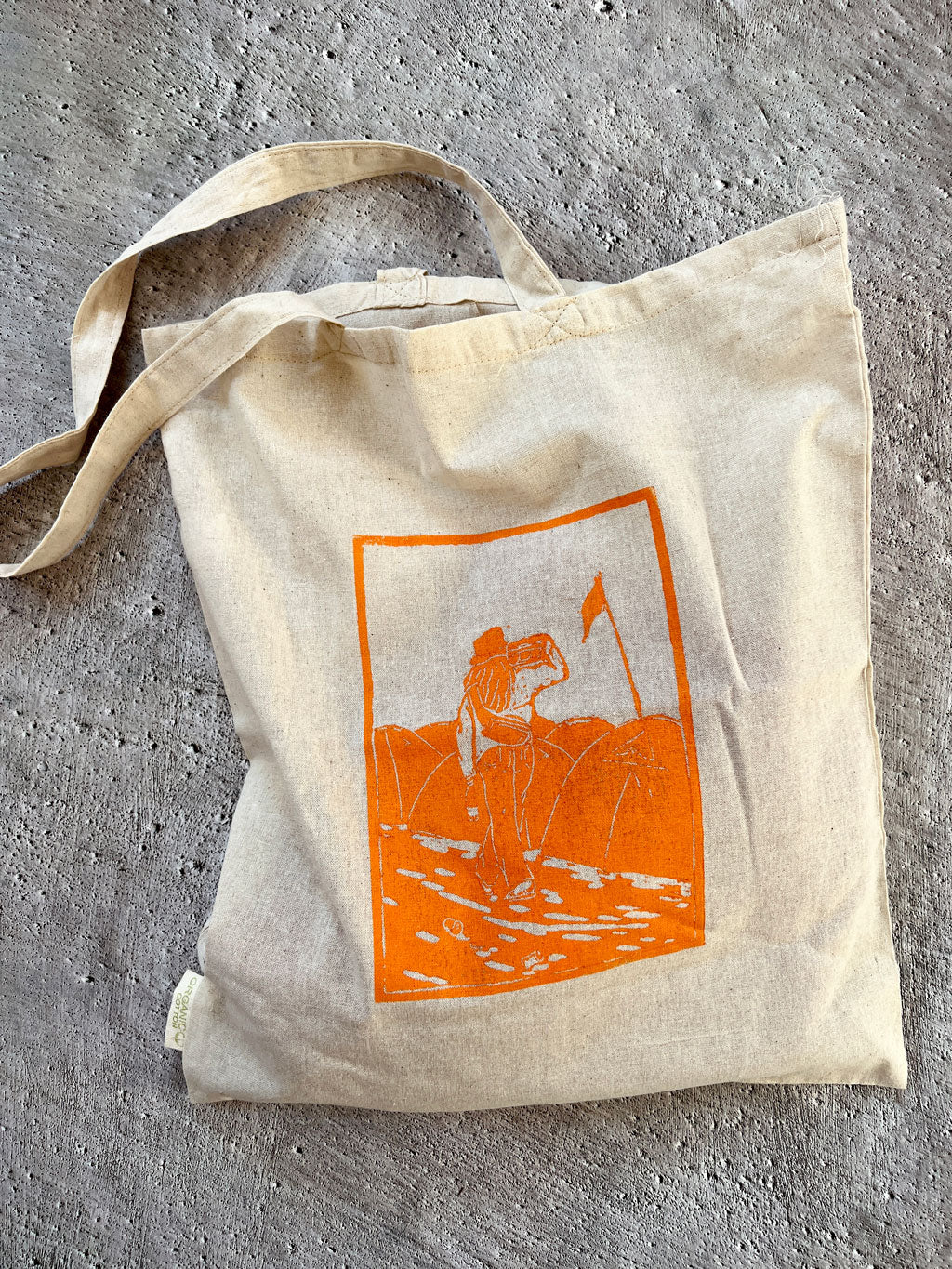 Orange Vibe - original håndtrykt mulepose