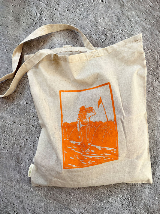 Orange Vibe - original håndtrykt mulepose